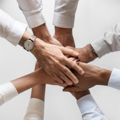 Business hands joined together teamwork